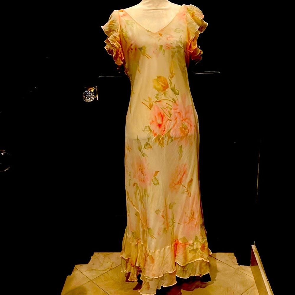 Romantic Ralph Lauren Pink Roses Dress